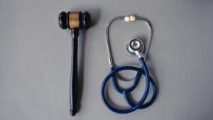 Gavel and Stethoscope Representing Intersection of Law and Medicine.
