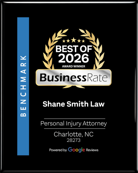 BusinessRate Best of 2026 Award Winner, Shane Smith Law, Personal Injury Attorney, Charlotte, NC